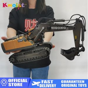 1 20 RC Excavator Dumper Car 2.4G Remote Control Engineering Vehicle Crawler Truck Bulldozer Toys for Boys Kids Christmas Gifts 231228