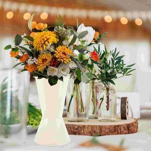 Fiori decorativi Vaso da 10 pezzi per secchiello Bouquet Fondo Negozio Forniture Base di supporto Supporto per imballaggio Supporto bianco Stelo per esposizione Sposa