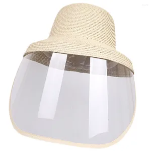 Berretti 1 pezzo durevole cappello di paglia da spiaggia grande grondaia isolata maschera per il viso taglia M (beige)