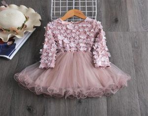 Girl's Dresses Autumn Girls Dress Flower Petals Fairy Princess Long Sleeve Little Casual Kids Party Clothing Clothes1590559