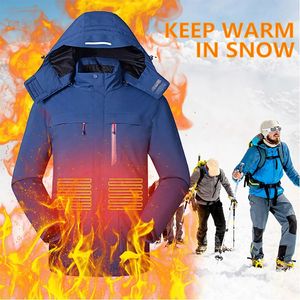 Women Warm Thermal Heated Jacket Coat Waterproof Heated Jacket For Riding Skiing Fishing USB Heated Jacket Women Men Coat 231228