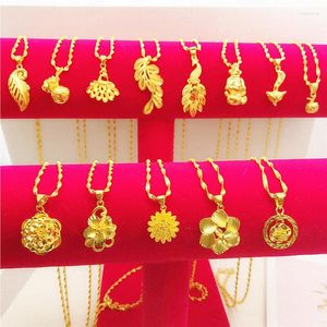 Pendant Necklaces Gold Vietnamese Hard Necklace Women Korean Euro Jewelry Copper Plated Does Not Fade Crystal