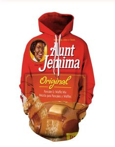 Fashion Men Hoodies Harajuku aunt jemima 3D HD Print Casual Fox Hoodies Sweatshirts Couple Tracksuits Women Hoodies LM0329095698