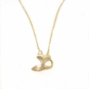 Stylish Fox Pendant Necklace 18K Gold Rose Silver Color Halsband för kvinnor gåva hela2718