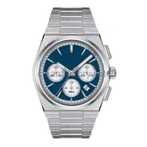 Wysokiej jakości męskie zegarki Tisso Panda Dial Chronograph Chronograph Ruch Kwarc Watch PRX 6-PIN 42 mm Montre Do Luxe Classic Style AAA Watch