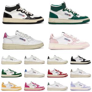 Autries Designer Shoes Medalist Action for Women Black White Pink Casual Sneakers Två-ton läder Suede Low Panda USA Mens Trainers Storlek 35-43