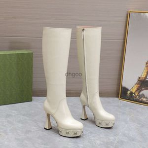 Latest runway boots high platform side zippers pointed heels leather high-heeled boots designer shoes factory womens