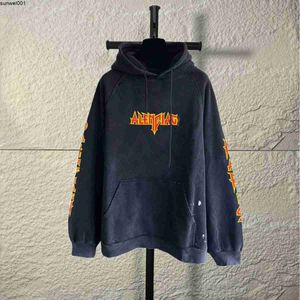 New Products Are on the Market to Make Old Washed Sweaters Men's Hoodies Sweatshirts High Version Worn and Cracked Printed