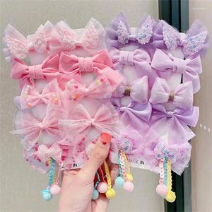 Acessórios de cabelo flores menina clipe ornamento bonito princesa arco cartões clipes rendas para hairpin