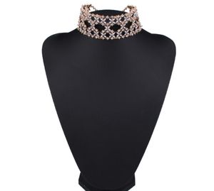 Modemärke kristall choker halsband rhinestone blommor maxi uttalande halsband kvinnor mode chunky halsband smycken colliers8690663