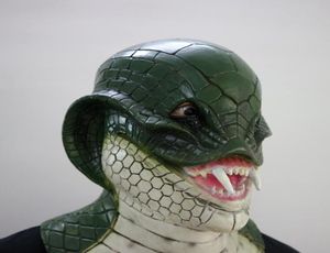 2017 Ny ankomst Realistiska vuxna fulla huvud djurmasker realistisk snygg klänning Snake Mask Rubber Latex Mask för Halloween Costu1144179