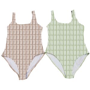 Veet Swimwear Jacquard Letter One Piece Swimsuit Women Brand Swim Bikinis Summer Vacation Hot Spring Bathing Suit