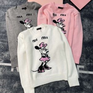 Wełniany sweter miu haftowane swetry designerskie bluza luksusowa ekipa ekipy odzieżowej