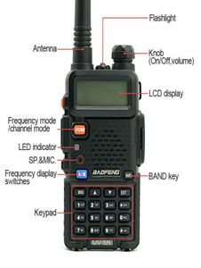 Walkie Talkie BF UV5R Rádio em dois sentidos Scanner portátil Polícia Fire HAM Transceptor sem fio 8168660