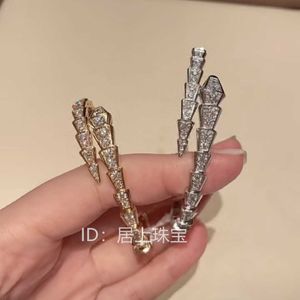 Bulgarie carer original lyxdesigner armband smycken 18k vit guld orm armband ros guld full diamant set elastic orm benarmband för kvinnor