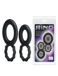 Baile 2 pezzi Silicone Cock Rings Doppio blocco Dianaggio del tempo duraturo Penis per uomini Prodotti sessuali per giocattoli per adulti per coppia2747572