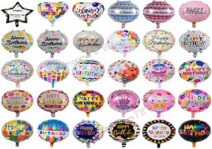 Uppblåsbar Happy Birthday Party Balloons Decorations levererar 18 tum tecknad heliumfolie Ballong Kids Blommor Födelsedagsballonger till7874581