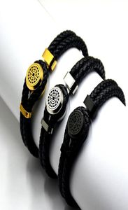 Promotion Classical Black Woven Leather Bracelets Luxury MtB Branding French Mens Man Jewelry Charm Bracelets Pulseira As Birthd994296825