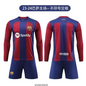 23-24 Barcelona Home Autumn/Winter Long Sleeved 9-Size Lewandowski Football Jersey Set