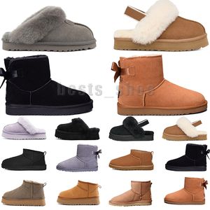 Kadınlar kış platform yüksekliği bot kadın klasik UG ultra mini bot sıcak Avustralya kürk kar botları tasarımcısı Tasman Tazz Boots Peluş Plush Sıradan Terlik Suedeshoes 36-43