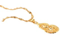 Dubai Real 18 K żółte grzywny g f złota kobiety wisiant Naszyjnik biżuteria Fortuna Gurd Party Wedding Gifts208p45566633