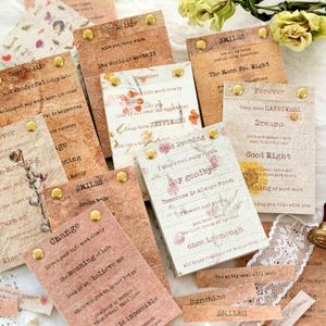 Envoltório de presente 25 pcs Memo Pad Strip Tearable Material Papel Criativo Arte Flor Planta Linguagem Palavras Livro de Mão DIY Decoração Nota 6 Estilos