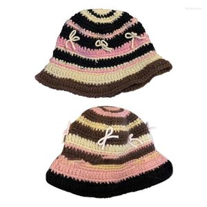 BERETS Y166 뜨개질 버킷 모자 여성 겨울 양모 양털 모자 어부 모자 파나마