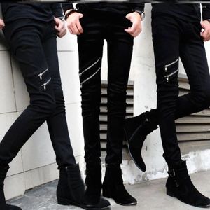 Męskie dżinsy Casual Designer Designer Denim Pants 2024 Spring and Autumn Korean Trendy Black Slim Elastic Pencil Spodni Mężczyzna