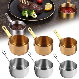 PANS STOCKPOTS Sos Patel 1PCS 60-100 ml Cup Kuchnia Kuchnia Długie uchwyt mleko w garnku Non Stick Mała gładka stal nierdzewna krawędzi