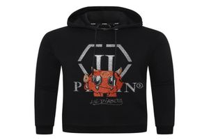 BEAR Brand Men's Hoodies & Sweatshirts Warm Thick Sweatshirt Hip-Hop Loose Characteristic Personality PP Skull Pullover Rhine Luxury Men's Hoodie 211668848741