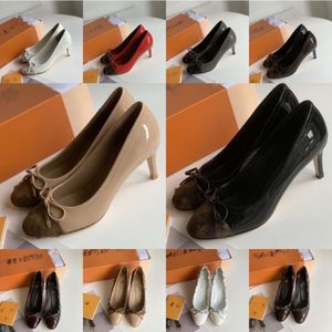 Louisely Shoes Patent Leather Slingback Pumps l and v Flower Vintage Women Sandals Stiletto Heels Pointed Cap Toe Slipon High Heeled Luxury Design Viutonly Vittonly