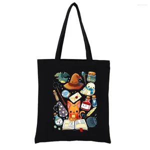 Torby na zakupy czarodzieja graficzna seria maniaków Canvas Tote Bag torebki estetyczne damskie torebki dla kobiet mody zabawne Totebag Eco