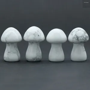 Colares Pingente Howlite Cogumelo Escultura 35mm Mini Cura Cristal Cogumelos Chakra Pedras Decorações Polidas para Home Balanceamento