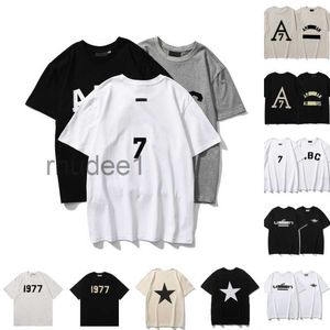 Mens Designer t Shirt France Ess T-shirts Fg Double Thread Ess Three Dimensional Silica Gel Letter Trend Loose High Street Brand Couple Short Sleeve Top 6PLX