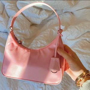 Fashion Shoulder Nylon underarm Bag Women's Men's Purse and handbag Luxury Clutch tote Crossbody Bags Genuine Leather travel pink Designer bag