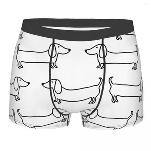 Underpants Dachshund Black White Man's Boxer Briefs Dog Lover Breathable Funny Print Shorts Birthday Gifts