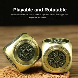 Six-faced Four Beasts Copper Fidget Spinner EDC Cube Antistress Fidget Toys Decompression Stress Relief Toys For Adult Kids Gift 231229