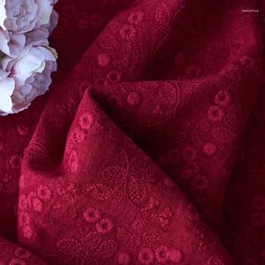 Tecido de roupas algodão e linho bordado em tecidos outono inverno vestidos high-end vestuário tissus