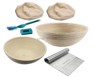 6st Bread Banneton Proofing Basket Baking Bowl Deg med bröd Lame Liner och Scraper Tool för bagare som bevisar korgar 2010237578072