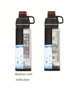 Diversion Water Bottle with Phone Pocket Secret Stash Pill Organizer Can Safe Plastic Tumbler Hiding Spot for Money Bonus Tool 29413497