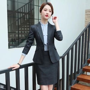 Women's Two Piece Pants Women Suits Autumn And Winter OL Professional Wear Ladies Striped Suit Fashion Slim White-collar Overalls Two-piece
