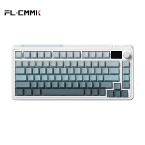 FL ESPORTS CMK75 Tastiera meccanica a 82 tasti con display TFT Swap RGB 24G Wireless Bluetooth cablato PBT Keycap 231228