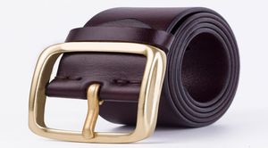 Moda Uomo Cinture Cinture in pelle di alta qualità Cintura di design in vera pelle di mucca rame Cintura di lusso con fibbia ad ago colore nero caffè 08020550