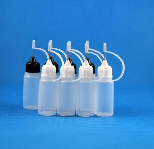 100 SetsLot 10 ml Kunststoff-Tropfflaschen, Metall-Nadelkappen, sichere Gummispitzen, LDPE-Flüssigkeits-E-Saft-ÖL, 10 ml9109856