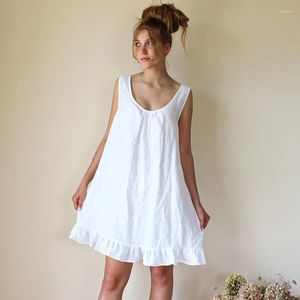 Mulheres sleepwear francês outono luz luxo doce branco sem mangas vestido longo casa desgaste para mulheres sexy camisola lingerie