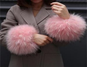 Autumn and Winter Women039s Large Cuff Over Sleeps Hand Ring Fur Wrist Support Faux Overleeps Hand Ring Fur Arm Warmer 2010212318677