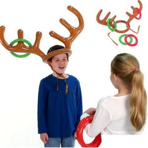 Party Favor Funny Renifer Antler Hat Ring Toss Christmas Holiday Game dostarcza zabawki dla dzieci