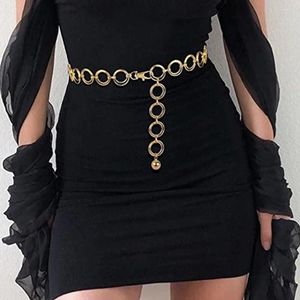 Belts Trendy Dress Jeans Decorative Double Ring Waist Band Luxury Alloy Waistband Metal Chain Belt Slimming Cummerbands