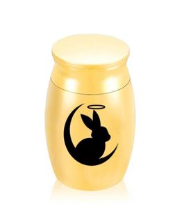 30x40mm Moon Festival Cremation Ashes Urn Aluminum Alloy Rabbit Mini Memorial Urns Pendant With Fill Kit Velvet Bag28682681908537