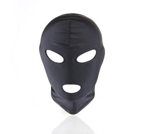 Sexy PU-Leder-Latex-Haube, schwarze Maske, 4 Arten, atmungsaktive Kopfbedeckung, Fetisch, BDSM, Erwachsene für Party5642659